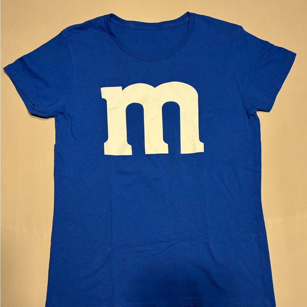 Blue Novelty M&M Candy Women’s Shortsleeve T Shirt Size S New